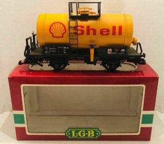 Lgb 4040 S Shell Oil Tank Car Train G Scale West Germany Tanker Toy