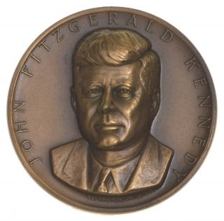 High Relief John F.  Kennedy Medallic Arts Bronze Round Medal 533