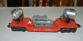 Marx O Gauge 3 Rail Bkx 4581 Spotlight Car All Intact
