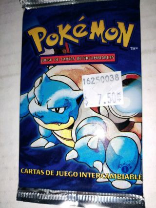1999 Pokemon 1st Edition (1) Booster Pack - Blastoise Pack Art Spanish