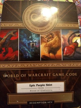 World Of Warcraft Tcg Loot Code Epic Purple Shirt Blizzcon 2019 Timewalker Box