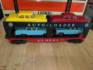 Lionel Postwar O No.  6414 Auto - Loader With Four Automobiles Oob