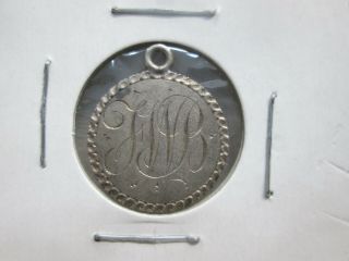 Canadian Dime Silver Love Token From Jewelry - F.  W.  B.