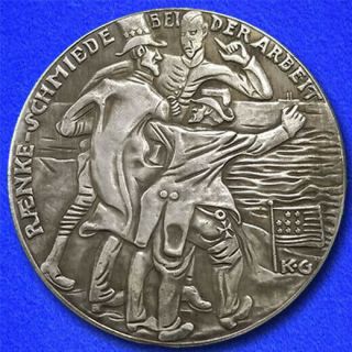1916 Karl Goetz Medal (coin) German U - Boats In America