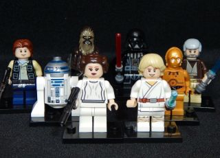 Star Wars Hope Set Of 8 Minifigs Luke Han Leia Chewbacca R2 - D2