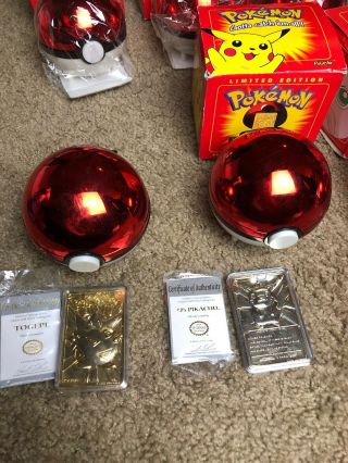 6 Limited Edition Pokemon 23k Gold Plated Trading Card Nintendo 1999 2