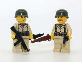 World War 2 American Solders Team 1 Minifigures Made With Real Lego (r) Minifig