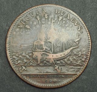1694,  Royal France.  Copper " Estates Of Burgundy " Medal/jetton/coin.  Vf