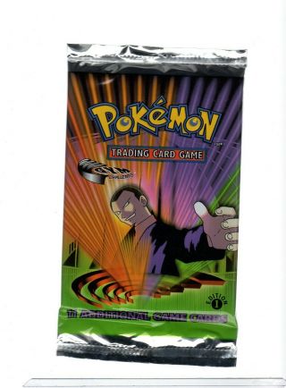 1 - Gym Challenge 1st Edition Giovanni Booster Pack Pokemon
