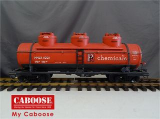Aristocraft G Scale 3 Dome Tank Car Ppg Chemicals 1001 (10024)
