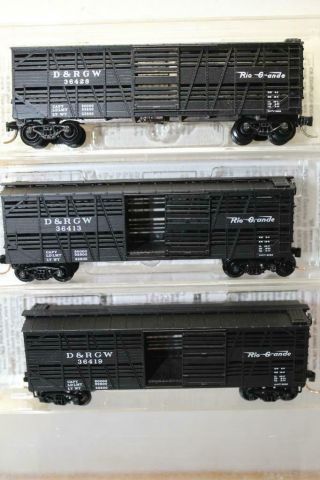 Micro - Trains N Scale D&rgw Stock Car 3 Pack (36413/19/28) (35090)