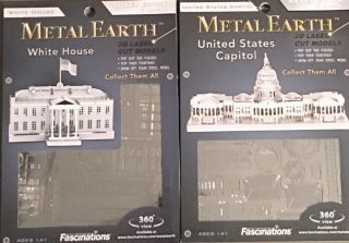 White House United States Capitol Set Metal Earth 3d Laser Cut Model Diy 2 Kits