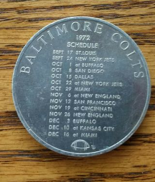 1972 Baltimore Colts Schedule Johnny Walker Red The Smooth Scotch Token