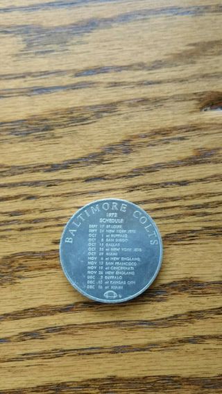 1972 Baltimore Colts Schedule Johnny Walker Red The Smooth Scotch Token 3
