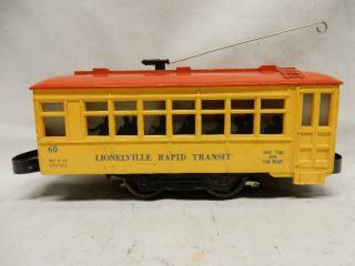 Postwar Lionel No.  60 Lionelville Rapid Transit Trolley,  C - 7 Ex And It Runs Fine