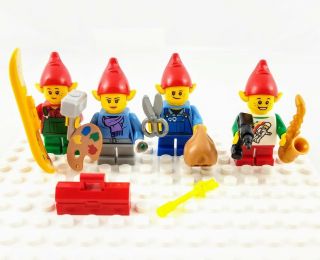 Lego Christmas Elf Elves Custom Minifigures And Accessories Santas Workshop