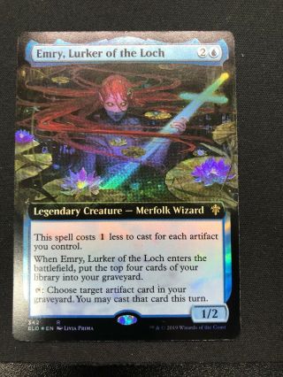Mtg - Emry,  Lurker Of The Loch - Extended Art - Foil - Nm - Throne Of Eldraine