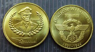 Erwin Rommel Germany Commemorative Medal Token