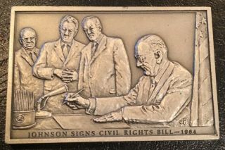 President Lyndon Johnson Signs Civil Rights Bill Ingot Medal