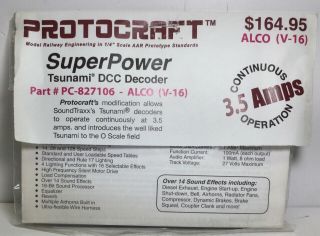 Protocraft 3.  5amp - Soundtraxx - Tsunami Sound Decoder - Alco 251 V16 - Pc827106