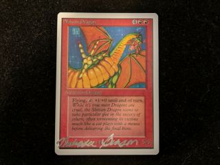 Magic The Gathering - Signed Shivan Dragon - Limited/unlimited Set - M.  Benson