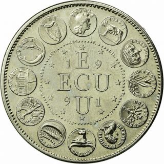 [ 710913] France,  Medal,  Ecu Europa,  Marianne,  1991,  Rodier,  Ms (65 - 70)