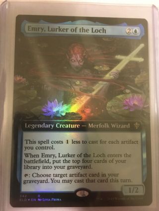 1x Emry,  Lurker Of The Loch Foil Extended Art Unplayed Pack Fresh Mtg Throne 