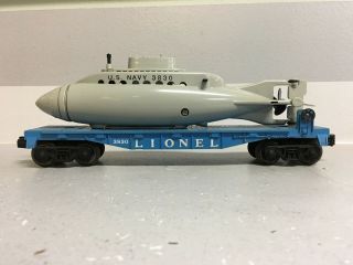 Lionel Postwar O Gauge 3830 Submarine Flat Car W/submarine - No Box