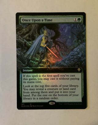 Once Upon A Time - Foil Extended Art - Mtg Throne Of Eldraine (eld) - Nm