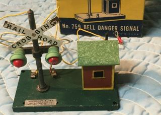 Orig.  American Flyer S Gauge 759 Bell Danger Signal - With Box