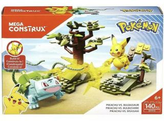 Mega Construx Pokemon Pikachu Vs.  Bulbasaur Kids Toy Building Kit