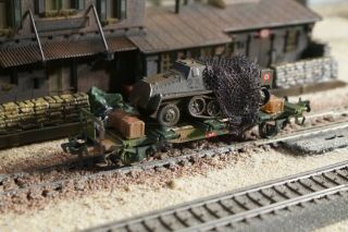 Fleischmann,  Wwii Military Wagon With One Tank As Load,  Scale Ho