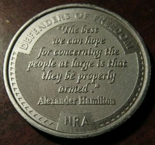 Vintage Alexander Hamilton National Rifle Association Medal - Token Nra 2a