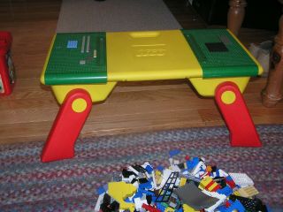 Lego Portable Folding Legs Lap Tray Table W/storage