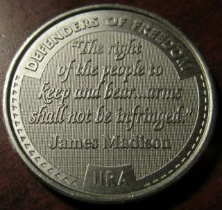 Vintage James Madison National Rifle Association Medal - Token Nra 2a