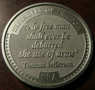 Vintage Thomas Jefferson National Rifle Association Medal - Token Nra 2a