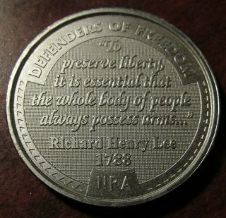 Vintage Richard Henry Lee National Rifle Association Medal - Token Nra 2a