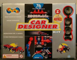 Zoobmobile Car Designer Kit 76 Pc Zoob Building Set Complete, .
