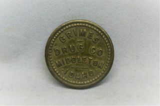 Grimes Drug Co.  Middleton Idaho Good For 5¢ In Trade Token: Tc - 126482