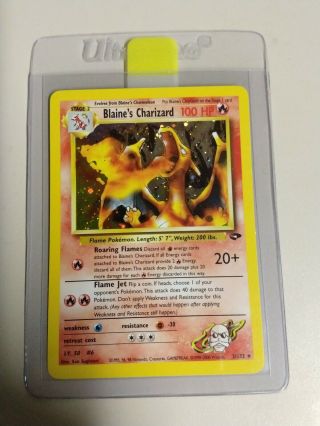 Pokemon Card Gym Challenge Blaine ' s Charizard NM - M Holo Error 2