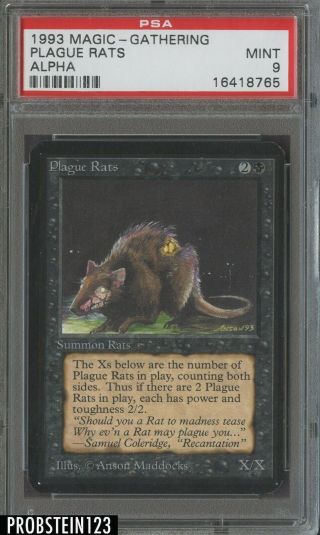 1993 Magic The Gathering Mtg Alpha Plague Rats Psa 9