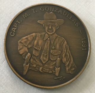 Texas Ranger Hall Of Fame Capt.  M.  T Gonzaullas Coin Medal Police Law Enforcement