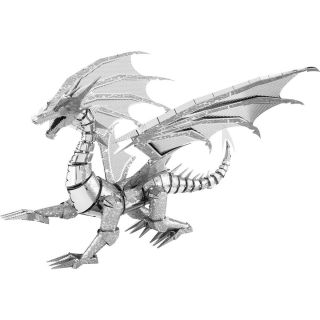 Metal Earth Iconx Silver Dragon 3d Metal Model,  Tweezer 13238