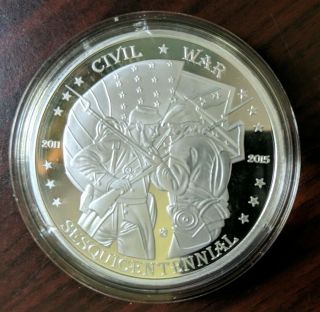 Civil War Sesquicentennial Silver Coin Ulysses S Grant Robert E Lee