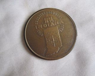 1816 - 1966 Seal Of Indiana Sesquicentennial Commemorative Medal 1 1/2 "