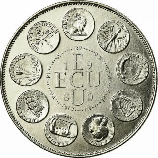 [ 711489] France,  Medal,  Ecu Europa,  Europe Assise,  1980,  Rodier,  Ms (65 - 70)