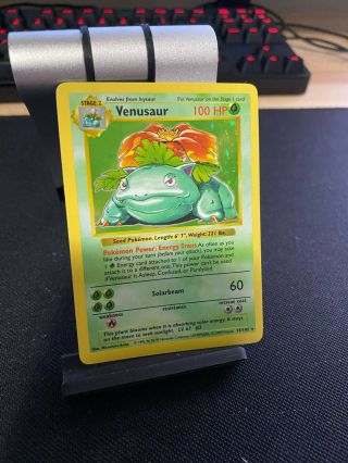 Pokemon Shadowless Venusaur 15/102 Base Set Holo Card - Lp