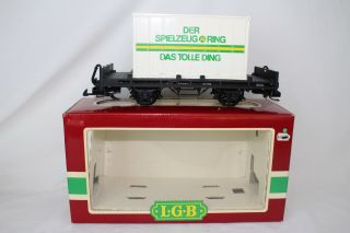 Lgb G Scale 4003sr Flat Car W/ Container Load,  Boxed