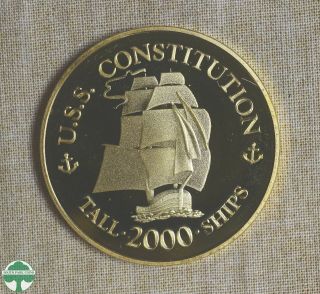U.  S.  S.  Constitution - Tall Ships - 2000 Gold - Plated Medal