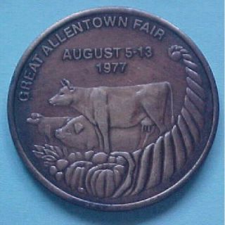 Allentown Pa Great Allentown Fair 125th Anniversary1964 Medal - Sheep Pig Cow